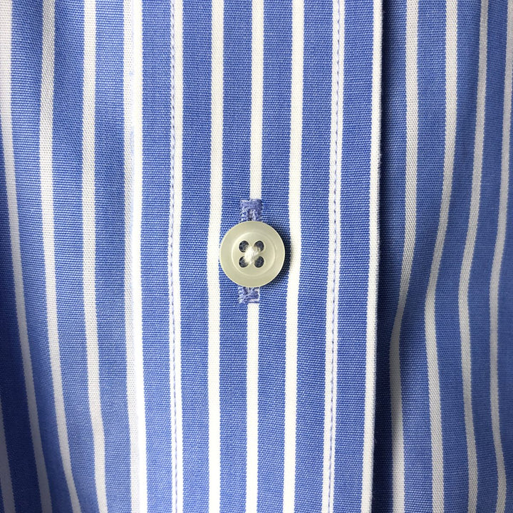 Brooks Brothers 346 Long Sleeve Button-Down Striped Shirt, Men's XL cotton Blue type light blue Vintage Second Hand