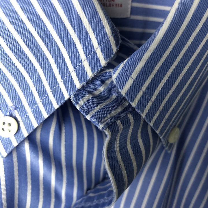 Brooks Brothers 346 Long Sleeve Button-Down Striped Shirt, Men's XL cotton Blue type light blue Vintage Second Hand