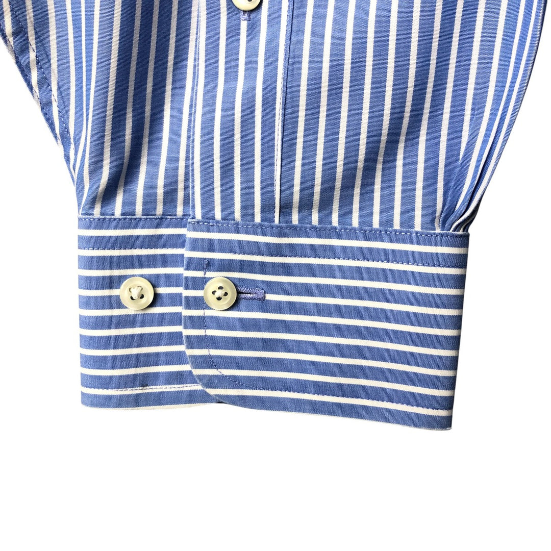 Brooks Brothers 346 Long Sleeve Button-Down Striped Shirt, Men's XL cotton Blue type light blue Vintage Second Hand