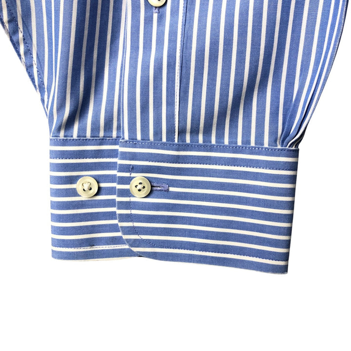 Brooks Brothers 346 Long Sleeve Button-Down Striped Shirt, Men's XL cotton Blue type light blue Vintage Second Hand