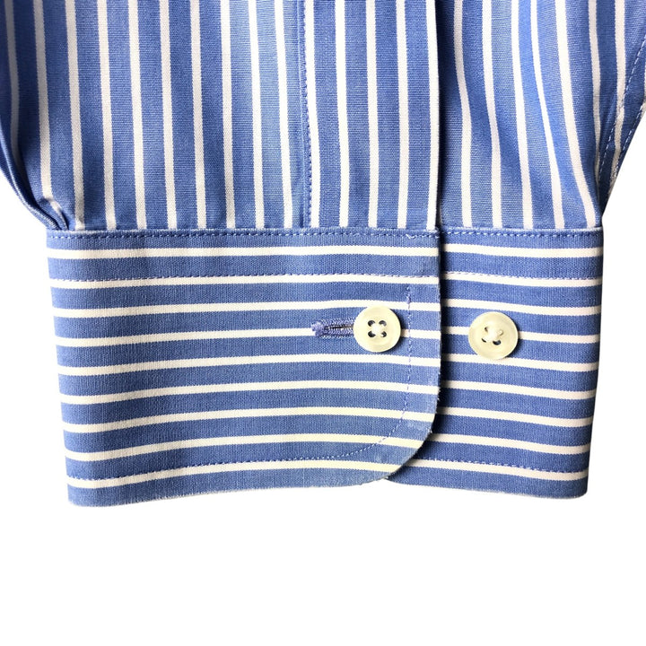 Brooks Brothers 346 Long Sleeve Button-Down Striped Shirt, Men's XL cotton Blue type light blue Vintage Second Hand