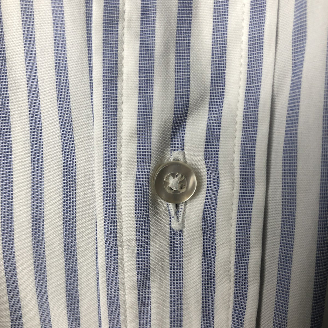 Brooks Brothers Est.1818 Stripe Pattern Wide Collar Cleric Shirt Made in USA Men's XL cotton white type Vintage Second Hand