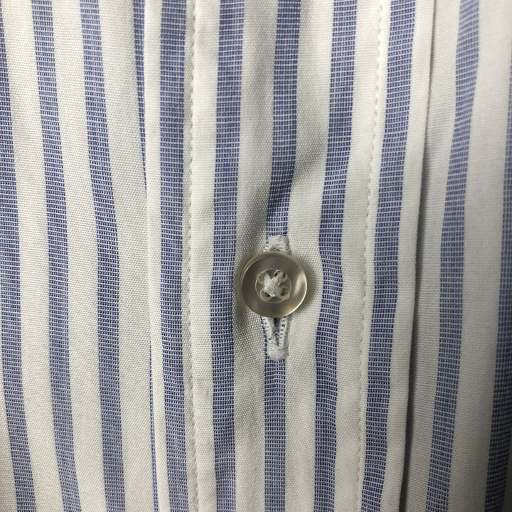 Brooks Brothers Est.1818 Stripe Pattern Wide Collar Cleric Shirt Made in USA Men's XL cotton white type Vintage Second Hand