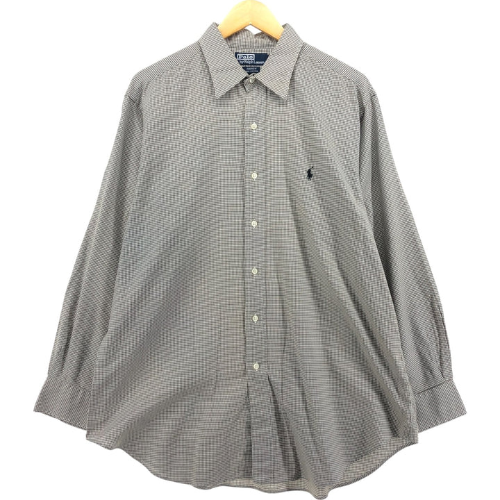 Ralph Lauren POLO by Ralph Lauren ANDREW long sleeve cotton check shirt, men's size L cotton brown type Vintage Second Hand