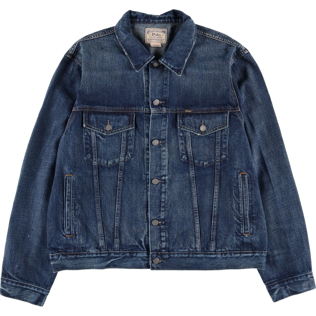 Ralph Lauren POLO RALPH LAUREN denim jacket G-jacket Men's XL equivalent cotton blue type Vintage Second Hand
