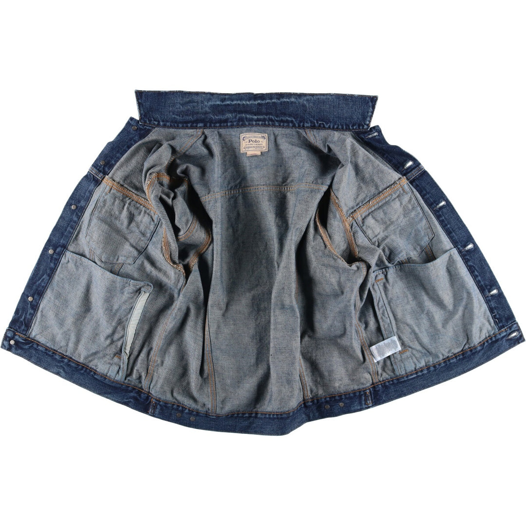 Ralph Lauren POLO RALPH LAUREN denim jacket G-jacket Men's XL equivalent cotton blue type Vintage Second Hand