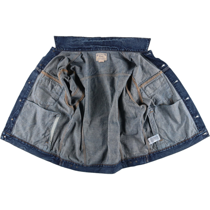 Ralph Lauren POLO RALPH LAUREN denim jacket G-jacket Men's XL equivalent cotton blue type Vintage Second Hand