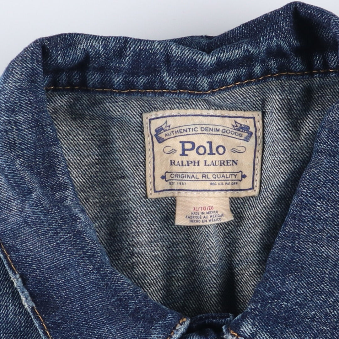 Ralph Lauren POLO RALPH LAUREN denim jacket G-jacket Men's XL equivalent cotton blue type Vintage Second Hand