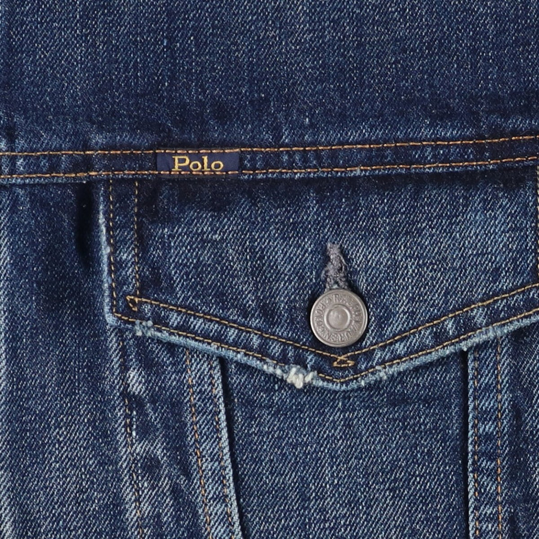Ralph Lauren POLO RALPH LAUREN denim jacket G-jacket Men's XL equivalent cotton blue type Vintage Second Hand