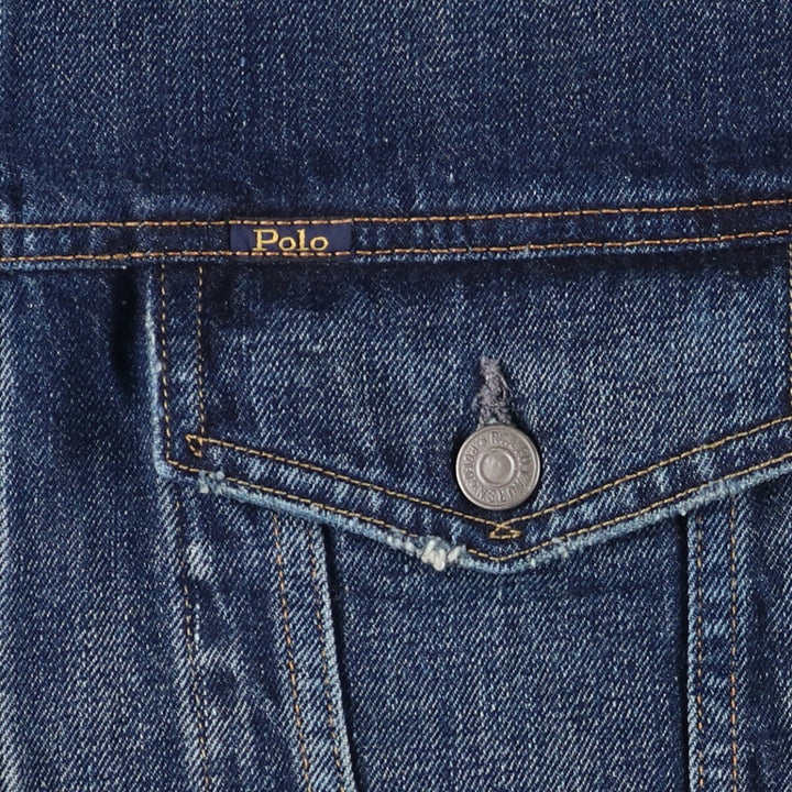 Ralph Lauren POLO RALPH LAUREN denim jacket G-jacket Men's XL equivalent cotton blue type Vintage Second Hand