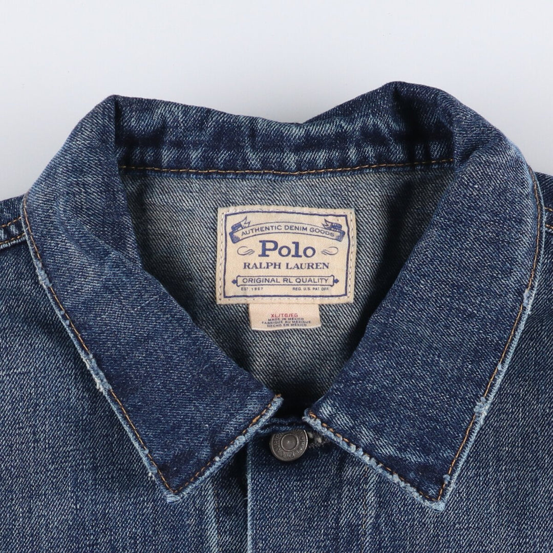 Ralph Lauren POLO RALPH LAUREN denim jacket G-jacket Men's XL equivalent cotton blue type Vintage Second Hand