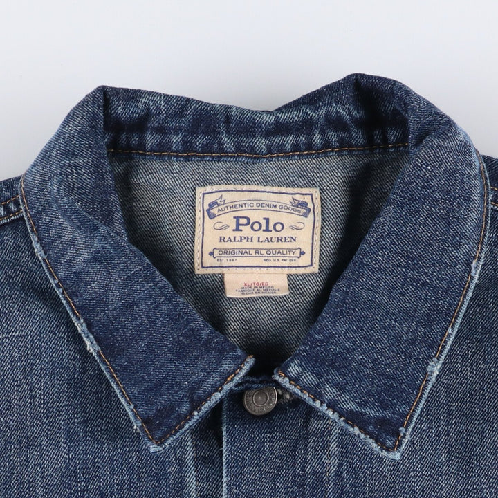 Ralph Lauren POLO RALPH LAUREN denim jacket G-jacket Men's XL equivalent cotton blue type Vintage Second Hand