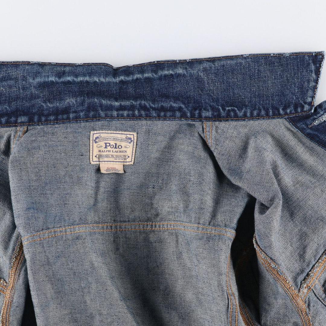 Ralph Lauren POLO RALPH LAUREN denim jacket G-jacket Men's XL equivalent cotton blue type Vintage Second Hand
