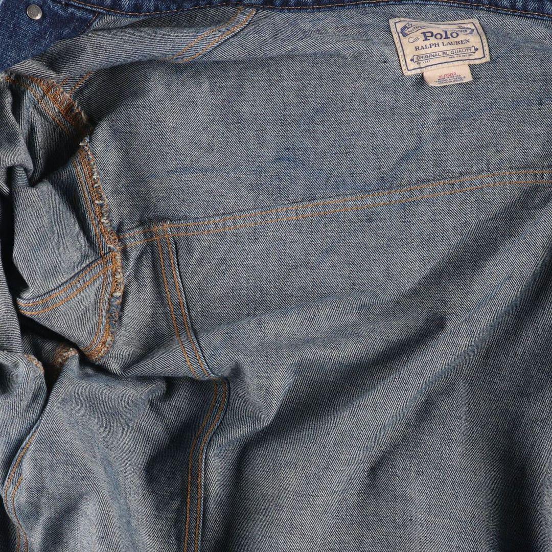 Ralph Lauren POLO RALPH LAUREN denim jacket G-jacket Men's XL equivalent cotton blue type Vintage Second Hand