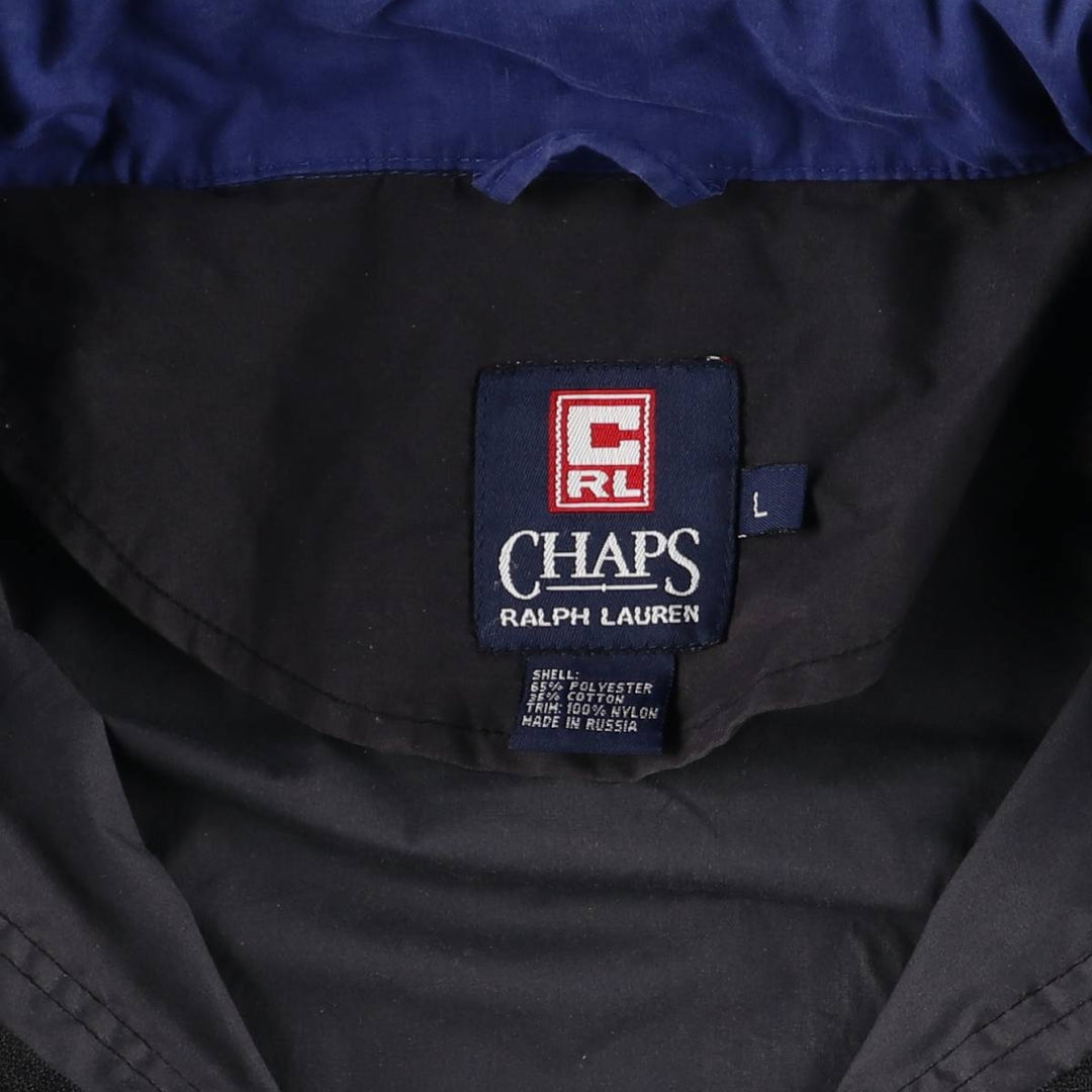 90'S Ralph Lauren CHAPS Anorak Jacket Men's L size Vintage cotton black type Vintage Second Hand