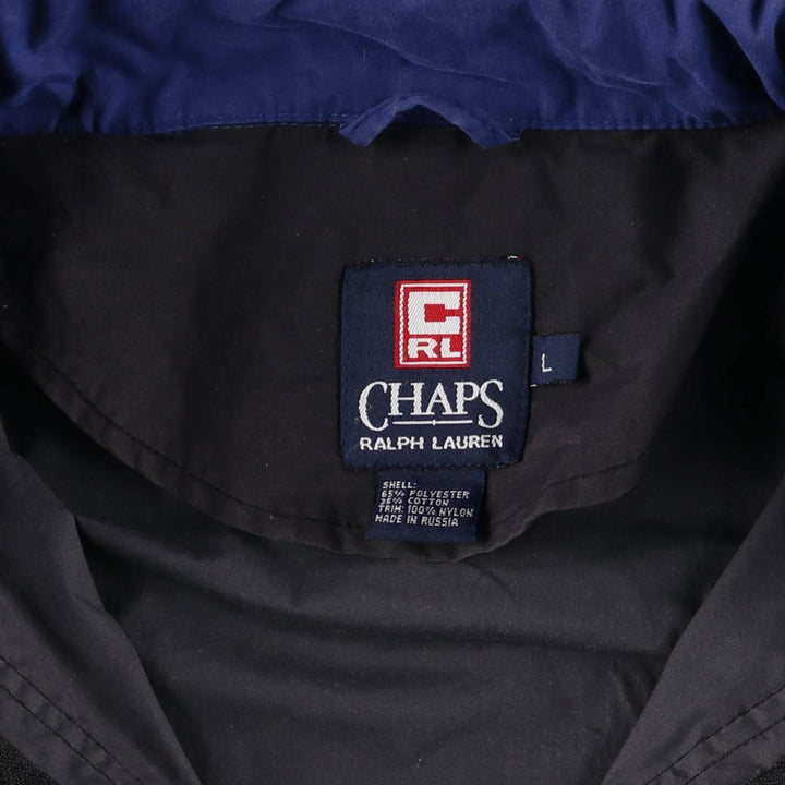 90'S Ralph Lauren CHAPS Anorak Jacket Men's L size Vintage cotton black type Vintage Second Hand