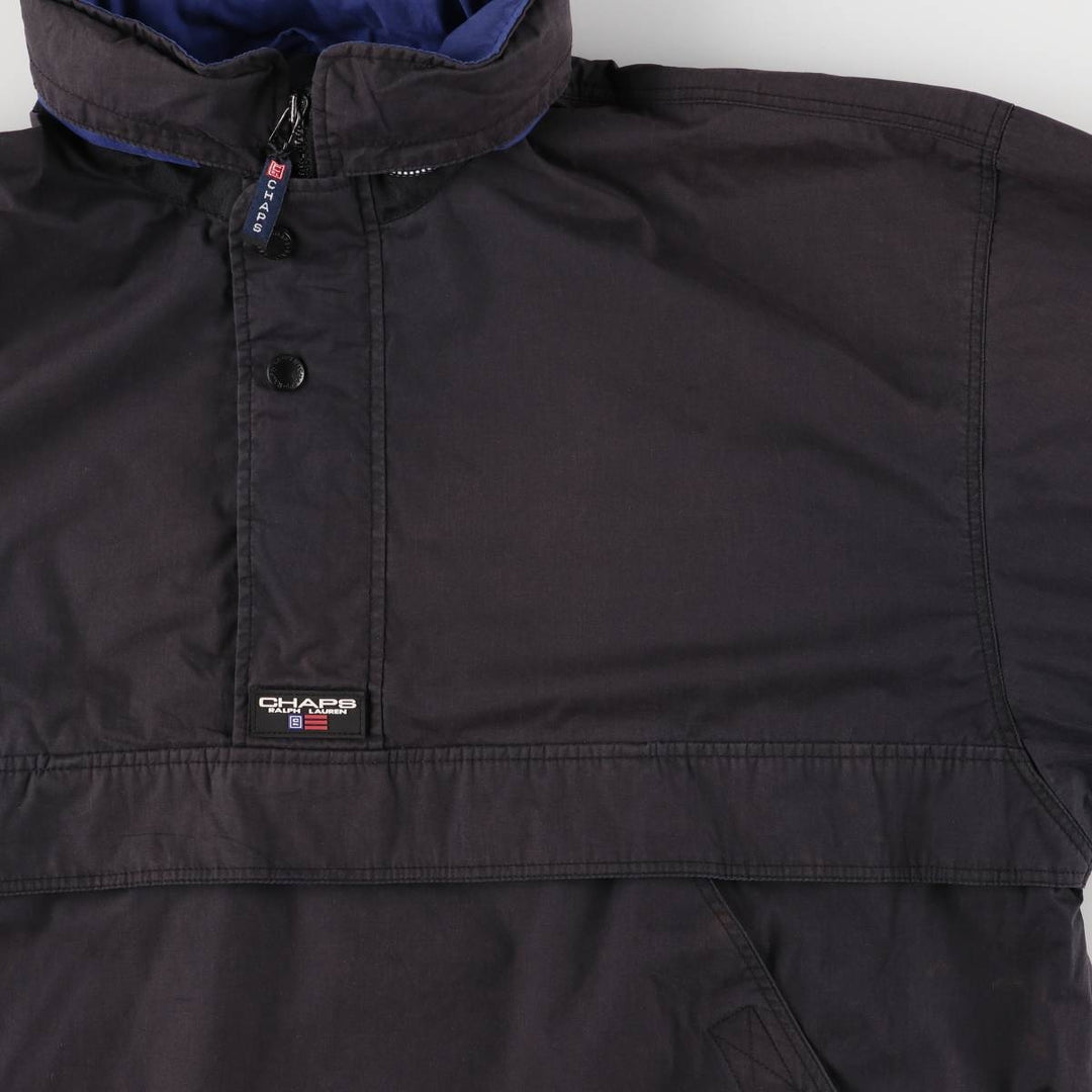 90'S Ralph Lauren CHAPS Anorak Jacket Men's L size Vintage cotton black type Vintage Second Hand