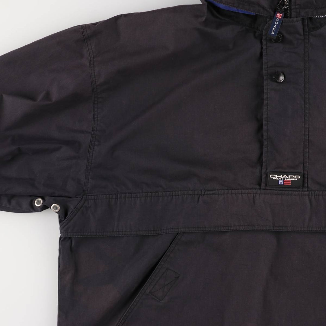 90'S Ralph Lauren CHAPS Anorak Jacket Men's L size Vintage cotton black type Vintage Second Hand