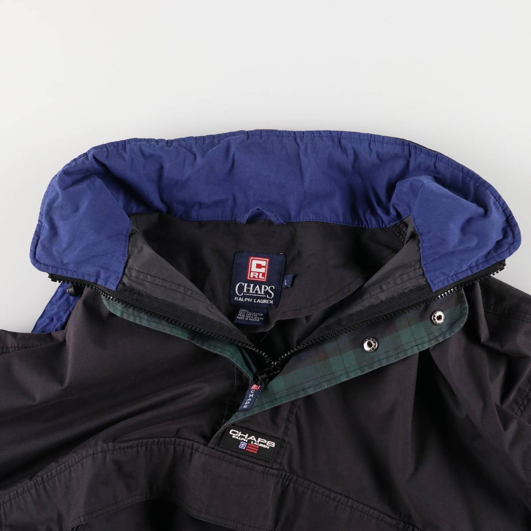 90'S Ralph Lauren CHAPS Anorak Jacket Men's L size Vintage cotton black type Vintage Second Hand