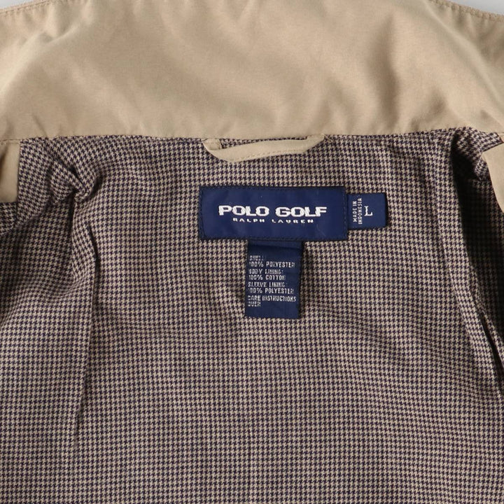 Ralph Lauren POLO GOLF Swing Top Sports Jacket Men's Size L polyester Beige type Vintage Second Hand