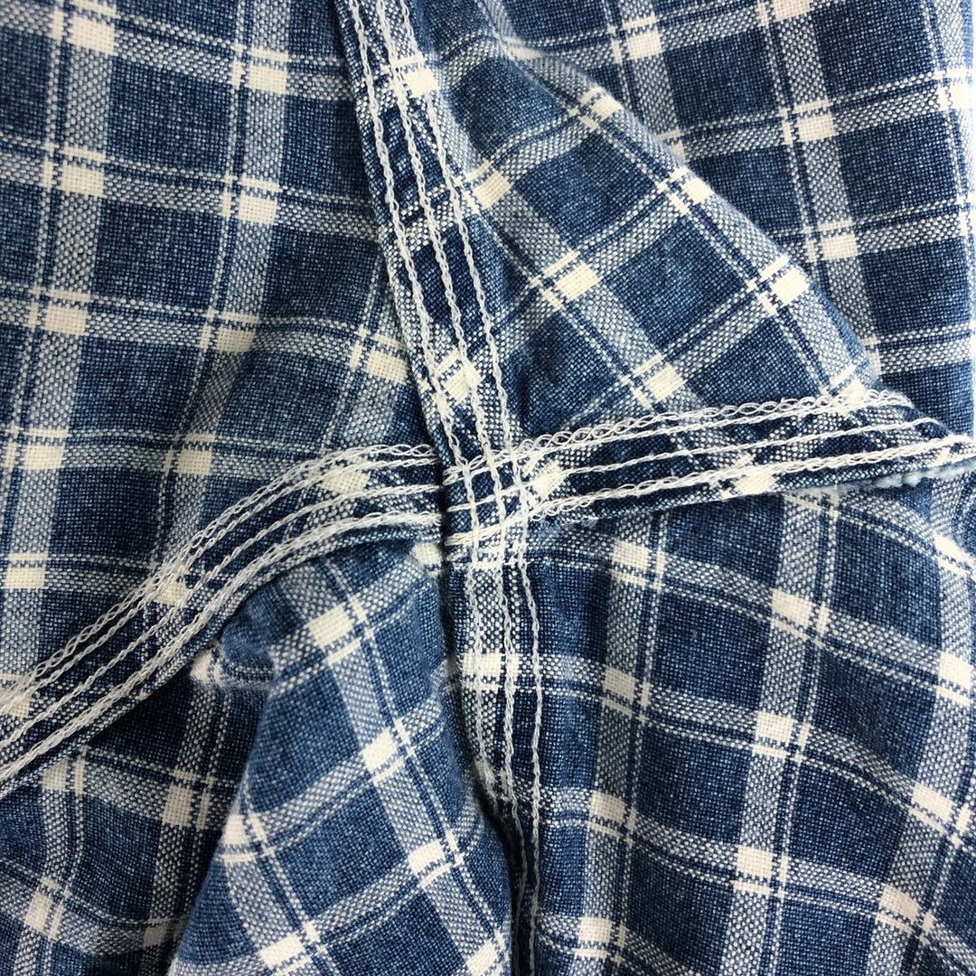 Ralph Lauren POLO by Ralph Lauren short-sleeved cotton check shirt, men's size L cotton blue type Vintage Second Hand