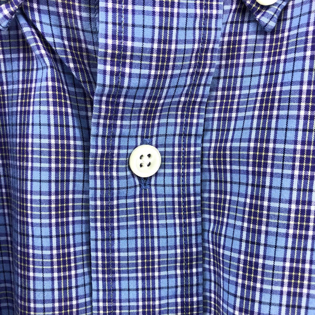 Ralph Lauren BLAKE short sleeve button down check shirt, men's size L cotton blue type Vintage Second Hand