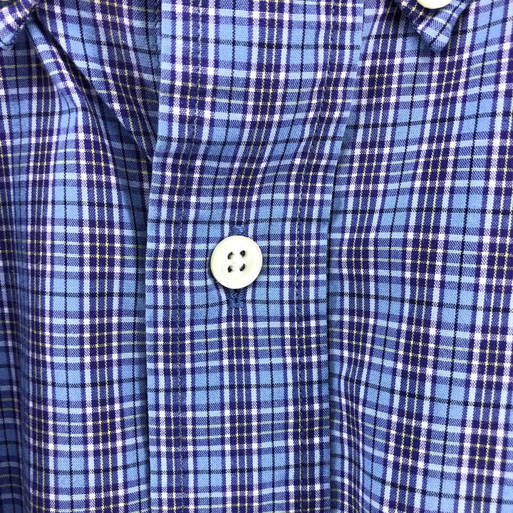 Ralph Lauren BLAKE short sleeve button down check shirt, men's size L cotton blue type Vintage Second Hand