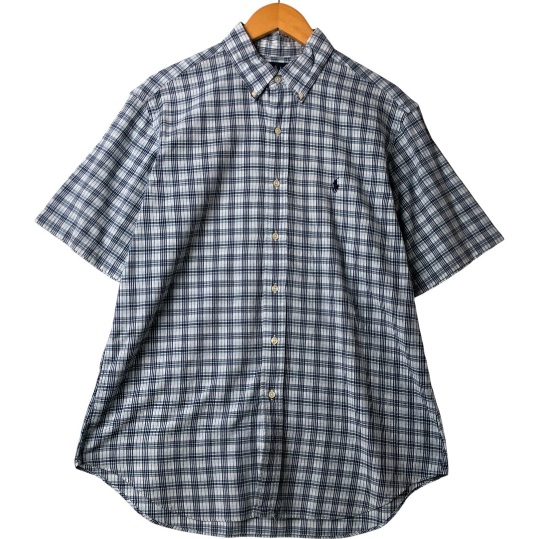 Ralph Lauren Classic Fit short sleeve button down shirt, men's size L cotton Blue type light blue Vintage Second Hand