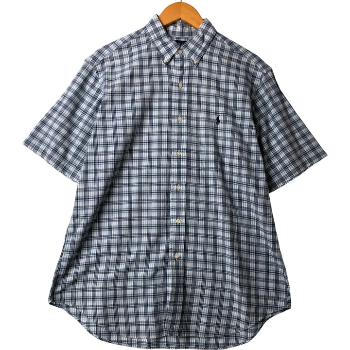 Ralph Lauren Classic Fit short sleeve button down shirt, men's size L cotton Blue type light blue Vintage Second Hand