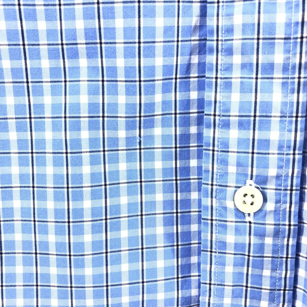 Ralph Lauren Classic Fit short sleeve button down check shirt, men's size L cotton blue type Vintage Second Hand