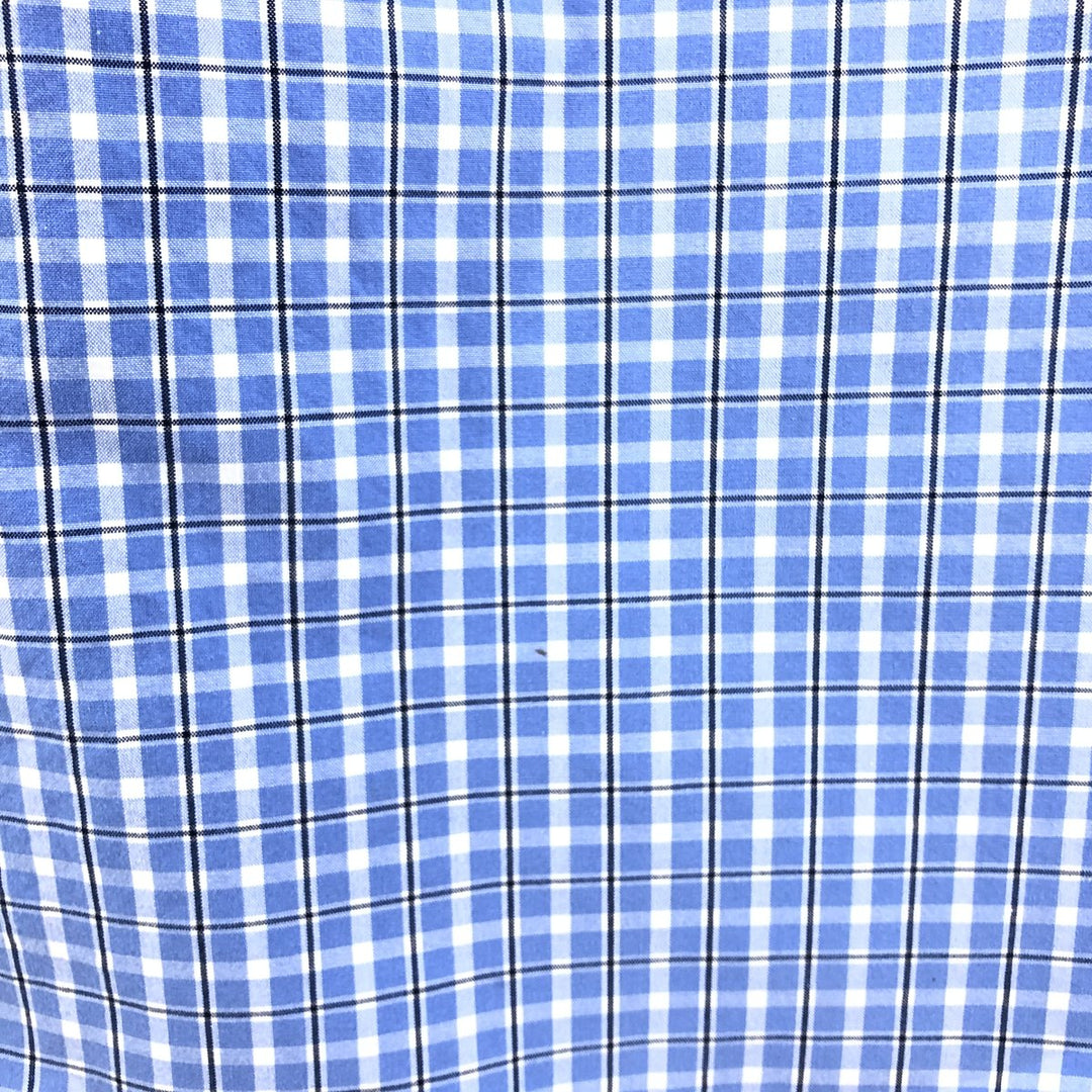 Ralph Lauren Classic Fit short sleeve button down check shirt, men's size L cotton blue type Vintage Second Hand