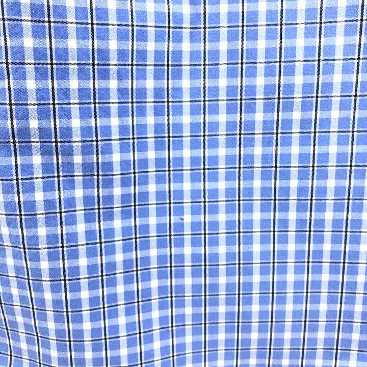 Ralph Lauren Classic Fit short sleeve button down check shirt, men's size L cotton blue type Vintage Second Hand