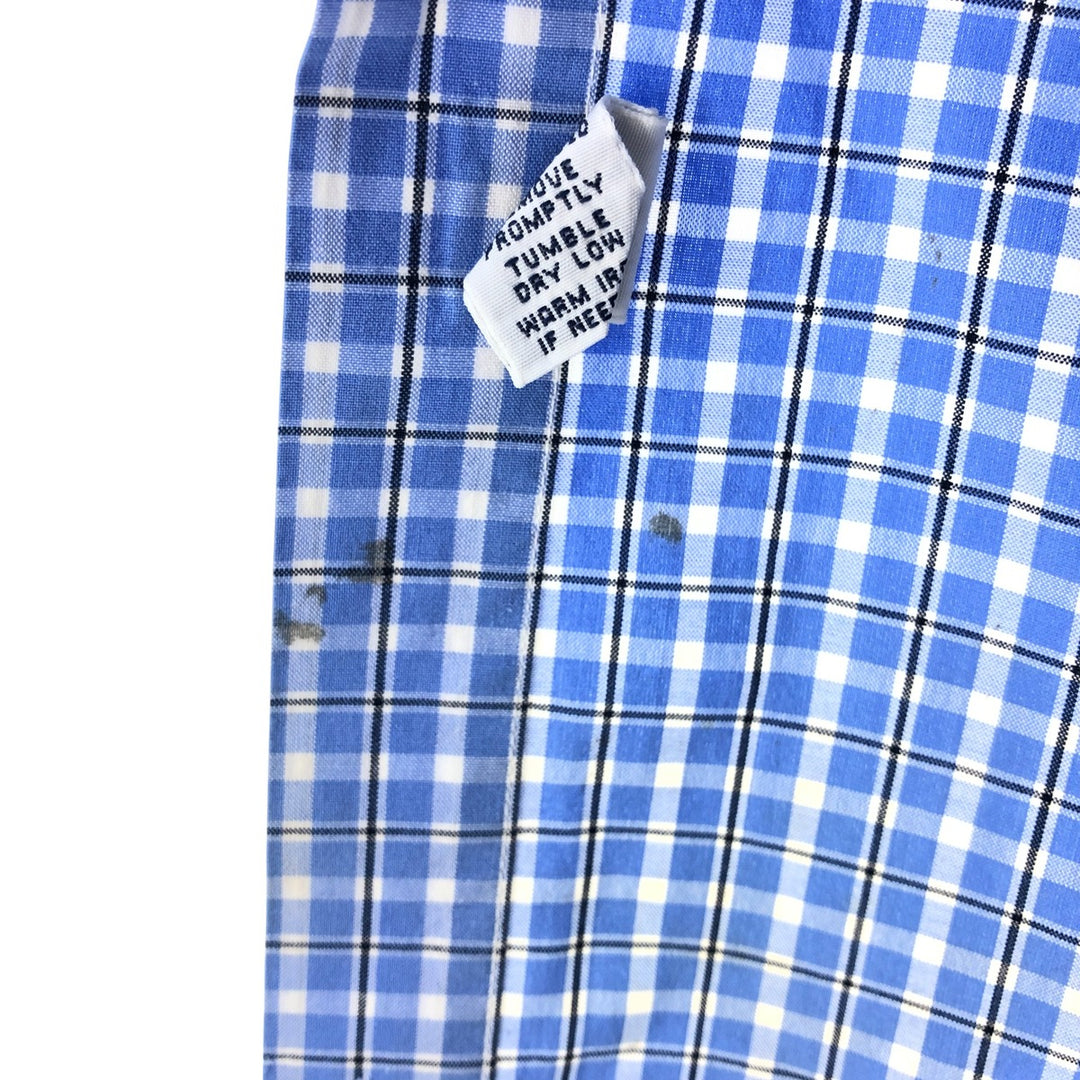 Ralph Lauren Classic Fit short sleeve button down check shirt, men's size L cotton blue type Vintage Second Hand