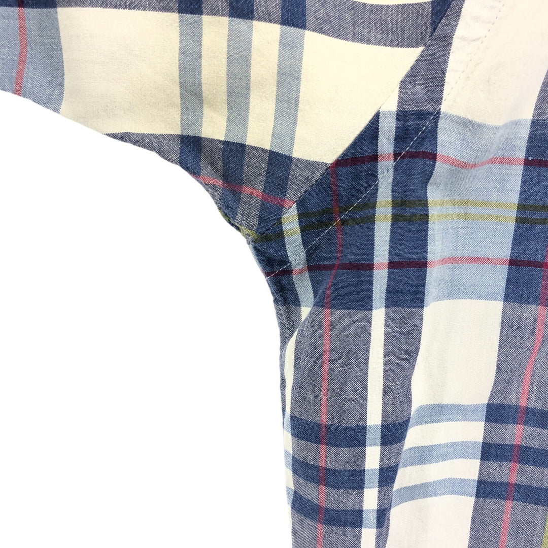 Ralph Lauren short sleeve button down check shirt, men's size L unclear Navy blue Vintage Second Hand