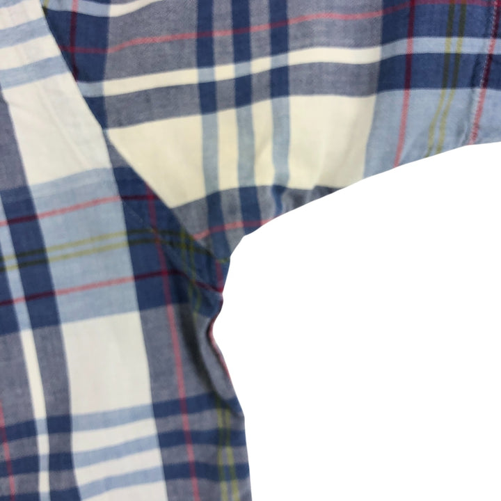 Ralph Lauren short sleeve button down check shirt, men's size L unclear Navy blue Vintage Second Hand