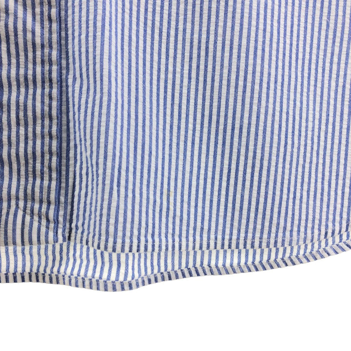 Ralph Lauren Classic Fit Seersucker Short Sleeve Button Down Striped Shirt Men's XL cotton white type Vintage Second Hand