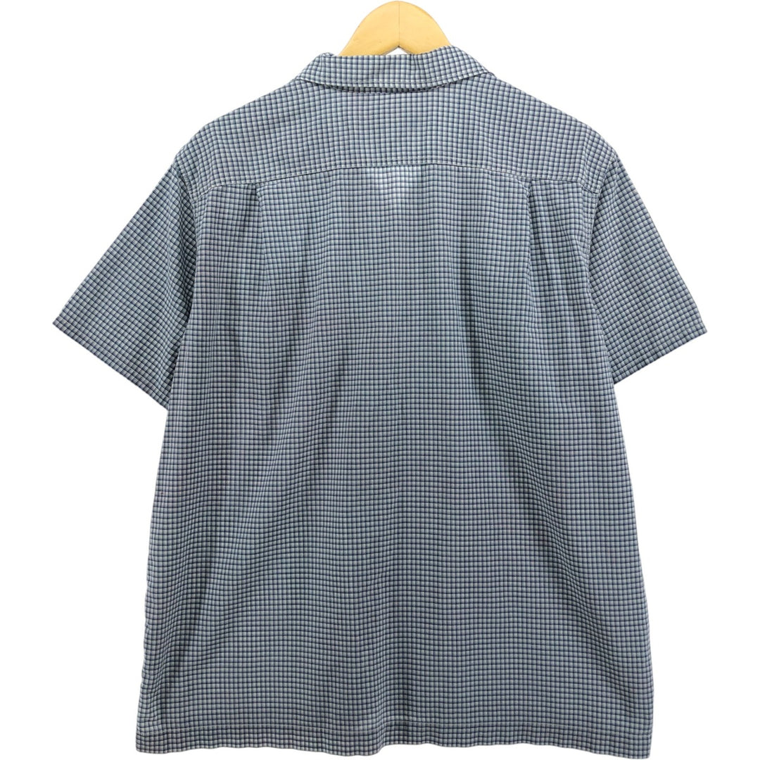 Ralph Lauren Polo Sport Check Pattern Short Sleeve Open Collar Cotton Shirt Box Shirt Men's L Size Vintage cotton white type Vintage Second Hand