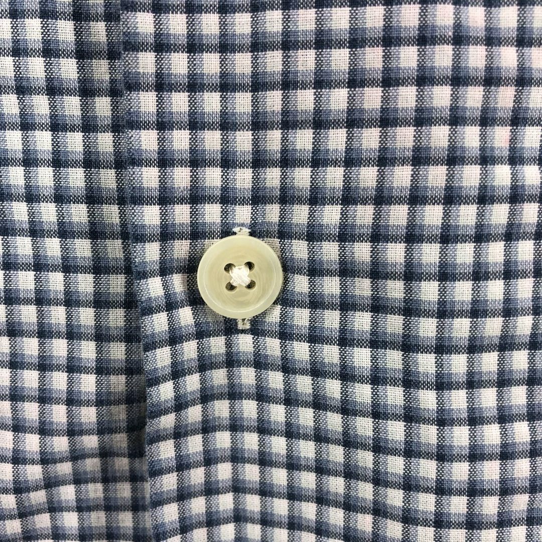 Ralph Lauren Polo Sport Check Pattern Short Sleeve Open Collar Cotton Shirt Box Shirt Men's L Size Vintage cotton white type Vintage Second Hand