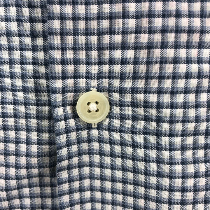 Ralph Lauren Polo Sport Check Pattern Short Sleeve Open Collar Cotton Shirt Box Shirt Men's L Size Vintage cotton white type Vintage Second Hand