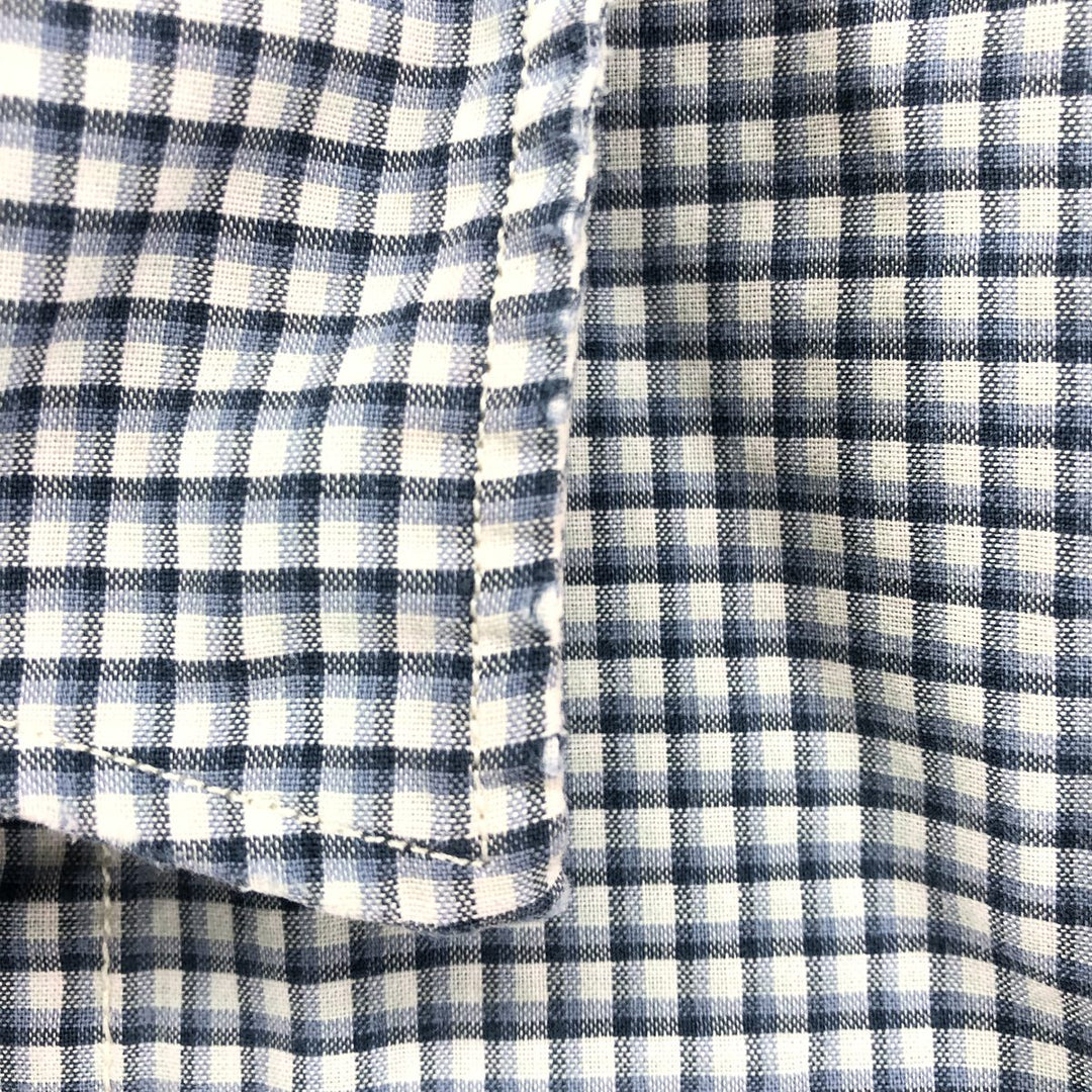 Ralph Lauren Polo Sport Check Pattern Short Sleeve Open Collar Cotton Shirt Box Shirt Men's L Size Vintage cotton white type Vintage Second Hand