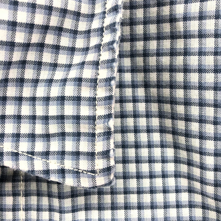 Ralph Lauren Polo Sport Check Pattern Short Sleeve Open Collar Cotton Shirt Box Shirt Men's L Size Vintage cotton white type Vintage Second Hand