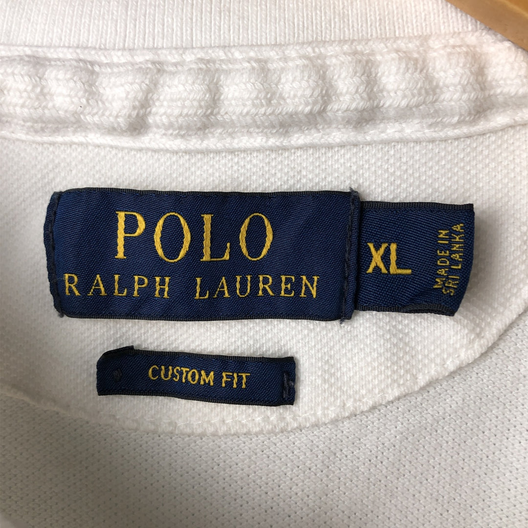 Ralph Lauren POLO RALPH LAUREN CUSTOM FIT short sleeve polo shirt men's XL equivalent cotton white type Vintage Second Hand