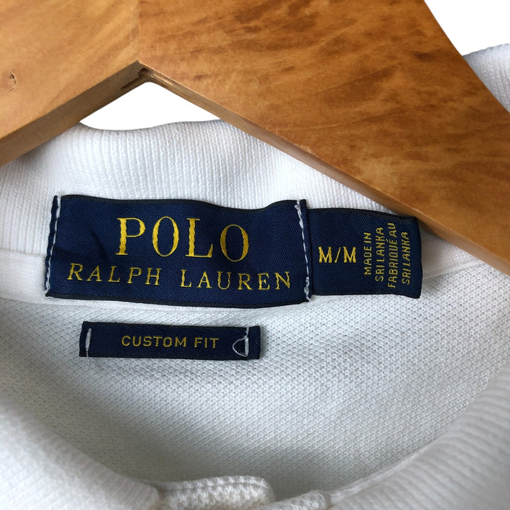 Ralph Lauren POLO RALPH LAUREN CUSTOM FIT short sleeve polo shirt men's M equivalent cotton white type Vintage Second Hand