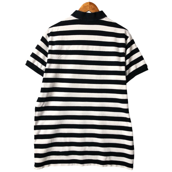 Ralph Lauren POLO by Ralph Lauren CUSTOM FIT short sleeve striped polo shirt men's XL size cotton black type Vintage Second Hand