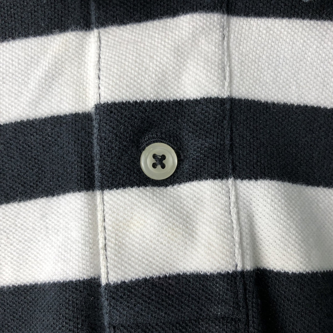 Ralph Lauren POLO by Ralph Lauren CUSTOM FIT short sleeve striped polo shirt men's XL size cotton black type Vintage Second Hand