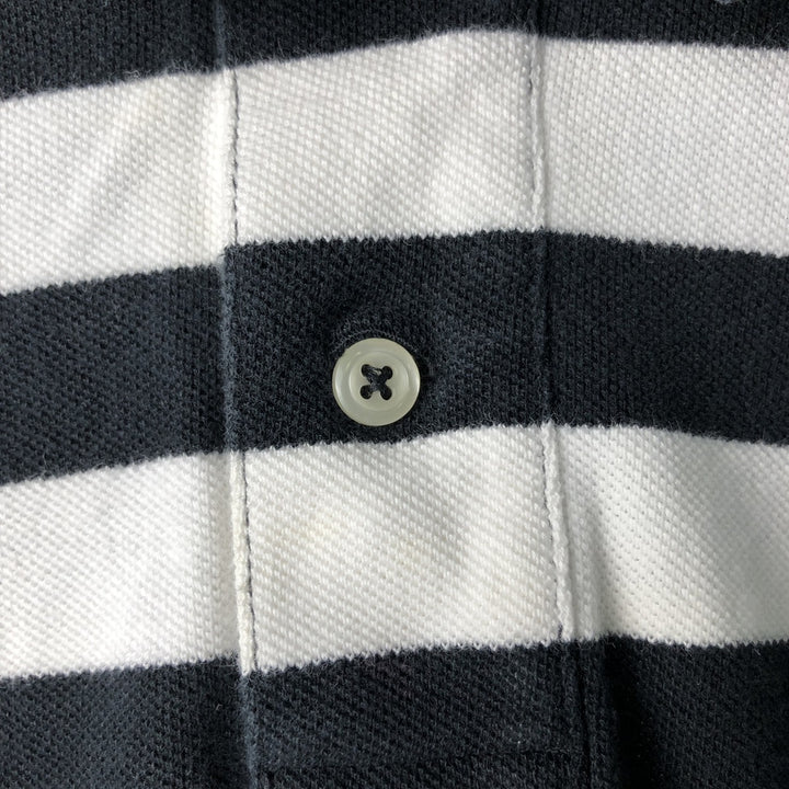 Ralph Lauren POLO by Ralph Lauren CUSTOM FIT short sleeve striped polo shirt men's XL size cotton black type Vintage Second Hand