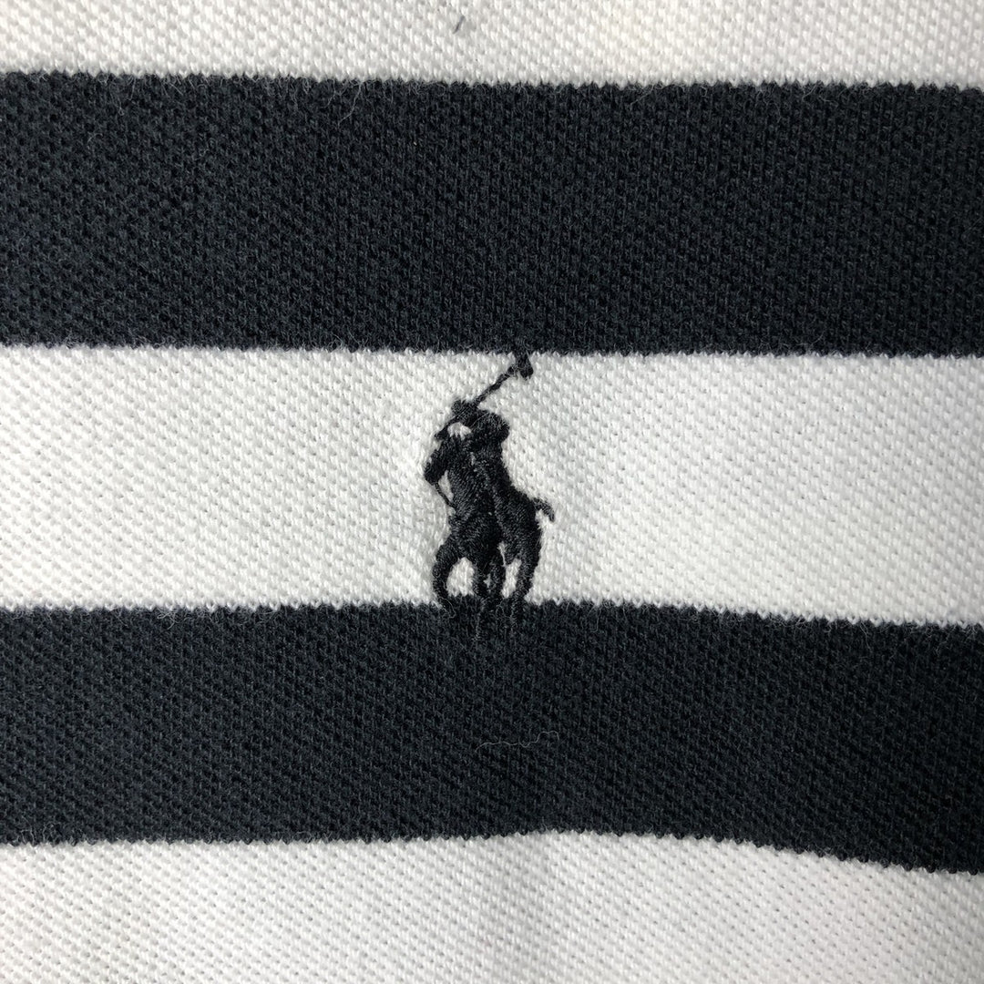 Ralph Lauren POLO by Ralph Lauren CUSTOM FIT short sleeve striped polo shirt men's XL size cotton black type Vintage Second Hand