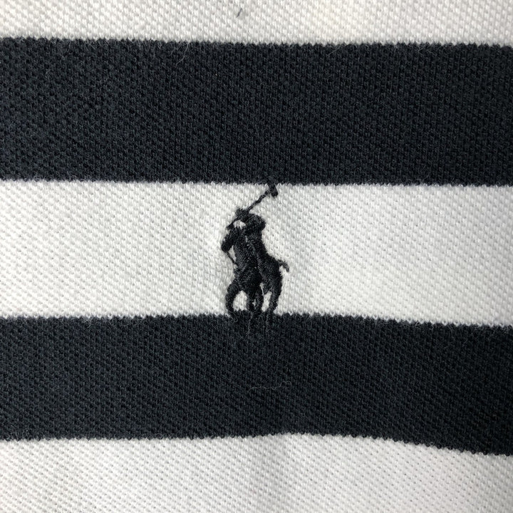 Ralph Lauren POLO by Ralph Lauren CUSTOM FIT short sleeve striped polo shirt men's XL size cotton black type Vintage Second Hand