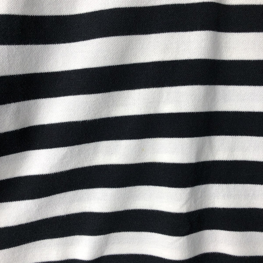 Ralph Lauren POLO by Ralph Lauren CUSTOM FIT short sleeve striped polo shirt men's XL size cotton black type Vintage Second Hand