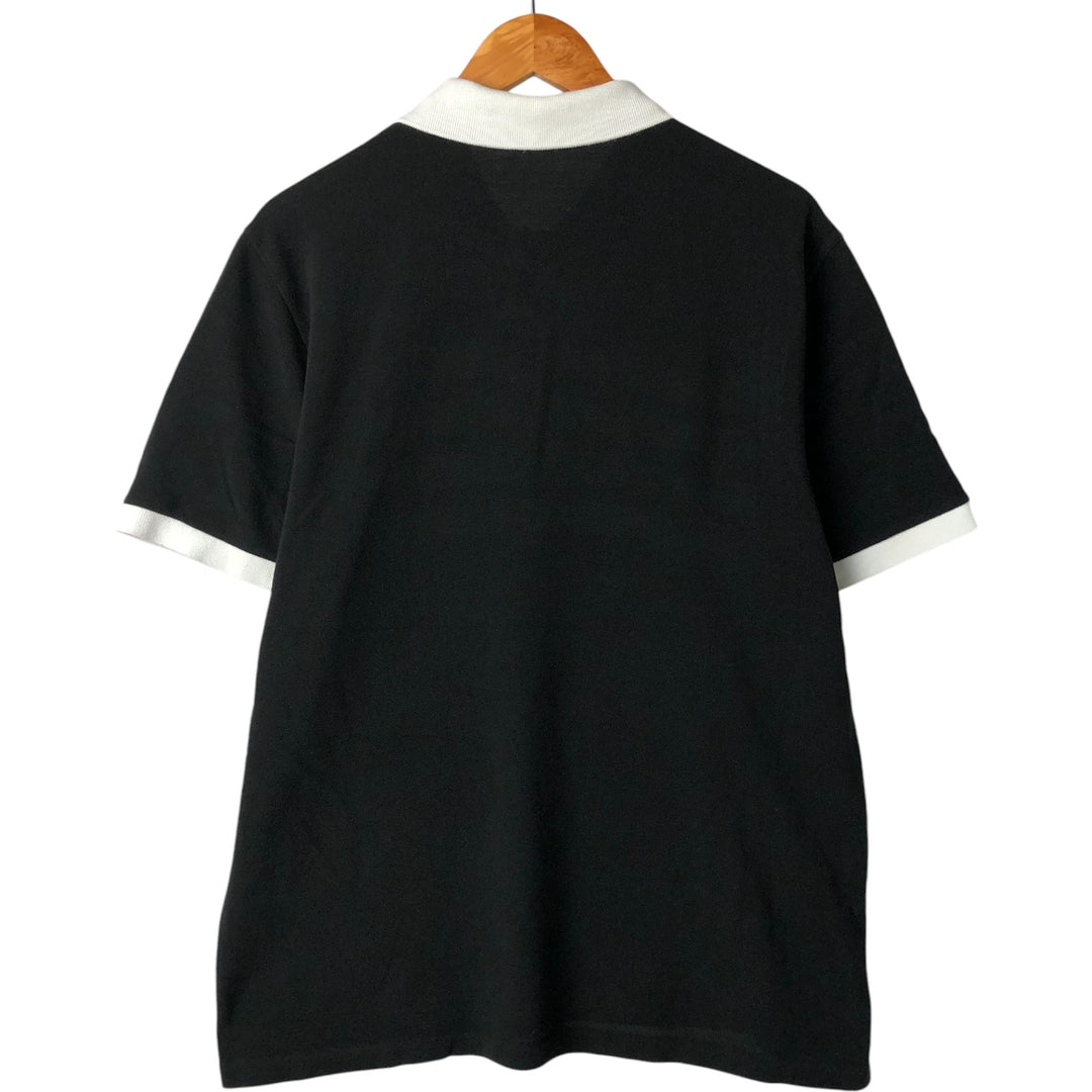Lacoste Short Sleeve Striped Polo Shirt, Size 7, Men's Size L cotton black type Vintage Second Hand